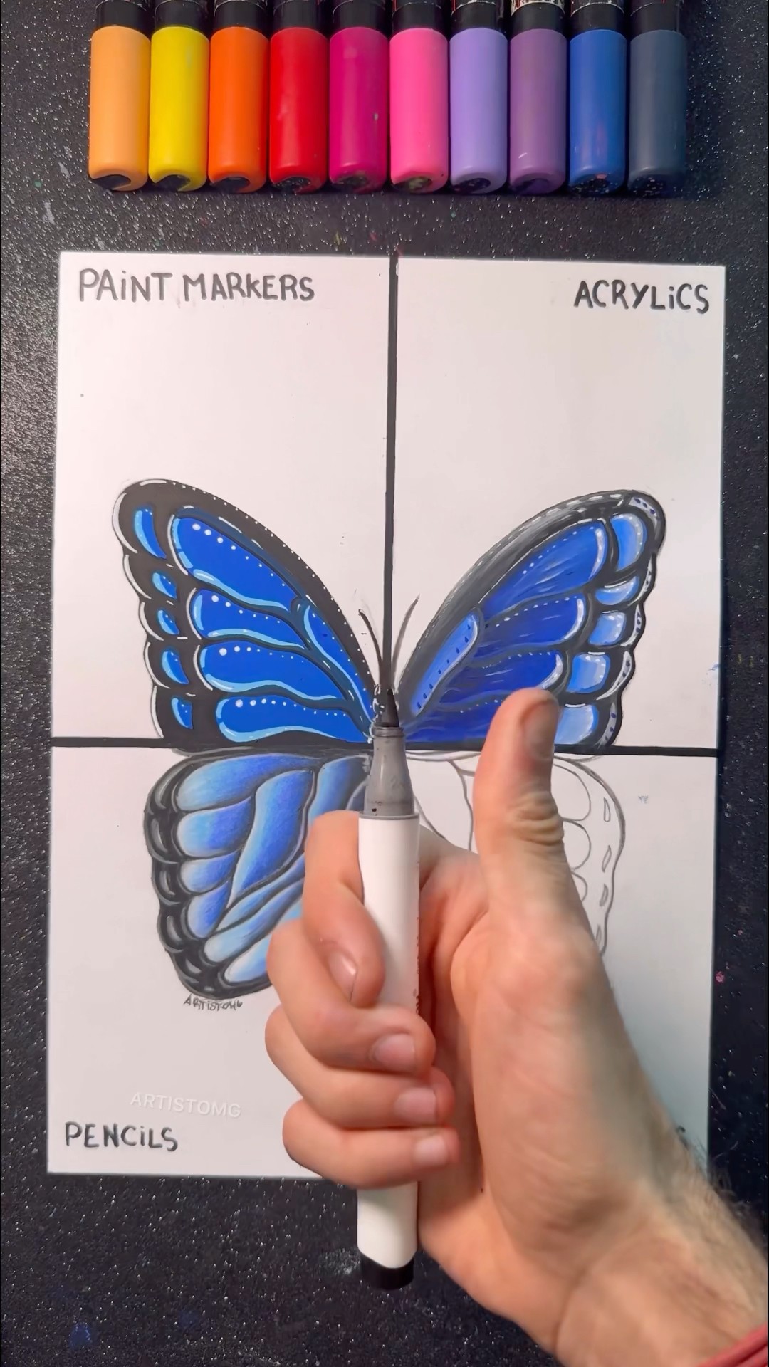 Drawing a Butterfly Using Alcohol Markers! ? || Tell Me What’s your Fav Technique! ? #butterfly