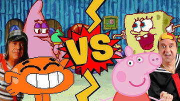 M.U.G.E.N. Battles | Chavo/Darwin/Patrick Star vs Peppa Pig/SpongeBob SquarePants/Quico