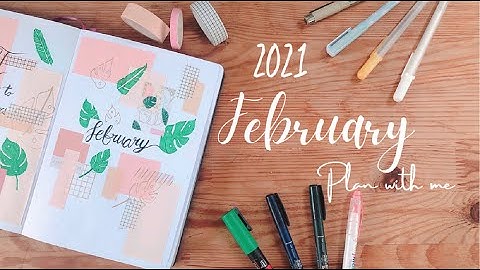 February 2021 Bullet Journal Setup | Plan with me | Abstract theme