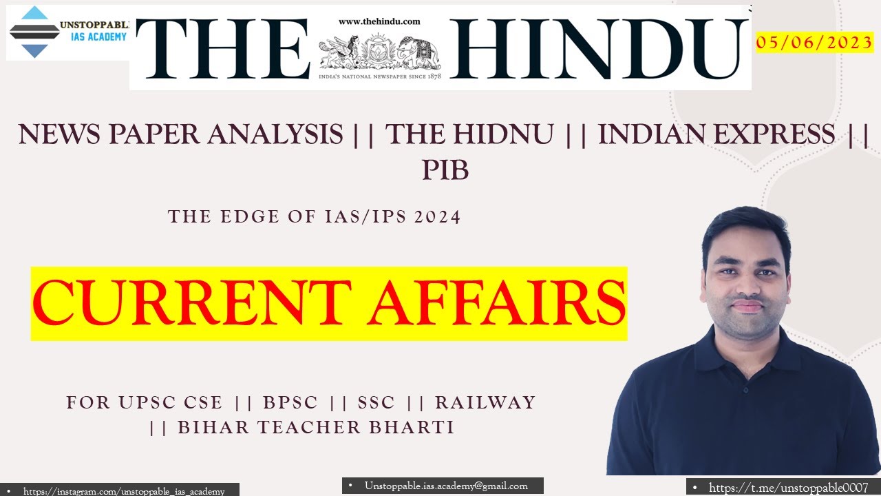 News Paper Analysis || the Hindu || Indian express || PIB || CURRENT ...