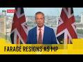BREAKING: Nigel Farage quits as MP and will stand in Clacton by-election