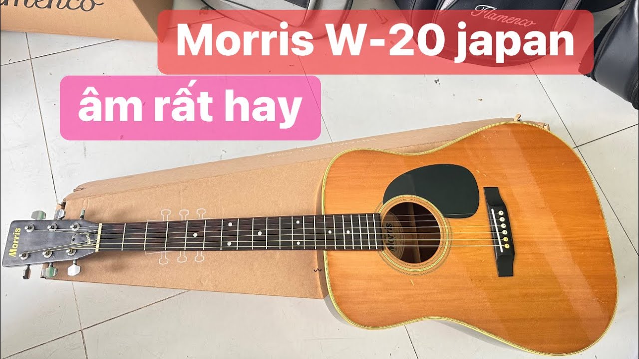 Đàn guitar acoustic W-20 japan. Giá: 3 triệu ( test guitar Morris