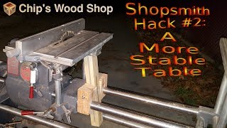 Shopsmith Hack #2: A More Stable Table Add a brace to the old Mark V table to dramatically improve stiffness and control as demonstrated in this overview. Detailed