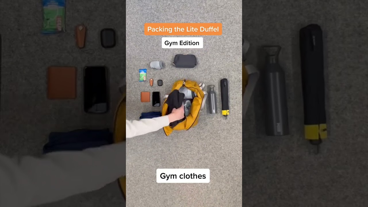 Packing the Lite Duffel for the gym