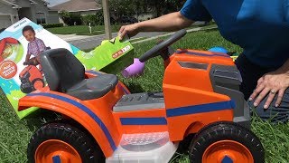 Mow & Go Lawn Mower Toy Review | 6 Volt Ride On Toy by Kid Trax | With Toddler Testing 4K