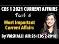 CDS 1 2021 CURRENT AFFAIRS PART 5 || CAPF  || NDA || Most Important Current Affairs || INSIGHT SSB
