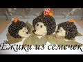 Ёжики из семечек! Поделки для детей!