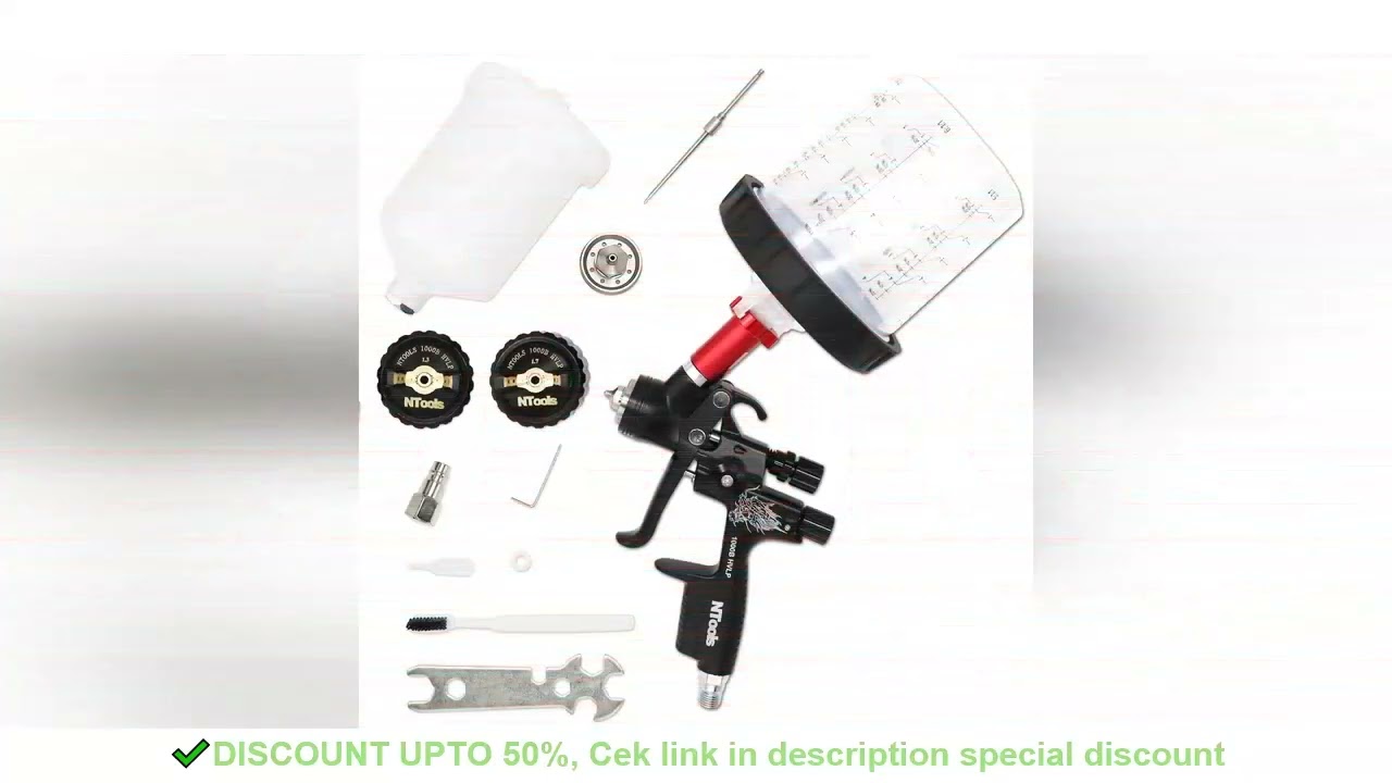 Hvlp Spray Gun with Adapter and Mix Tank Car Repair Paint Spray Guns 1.3 And 1.7mm Nozzle for Painti