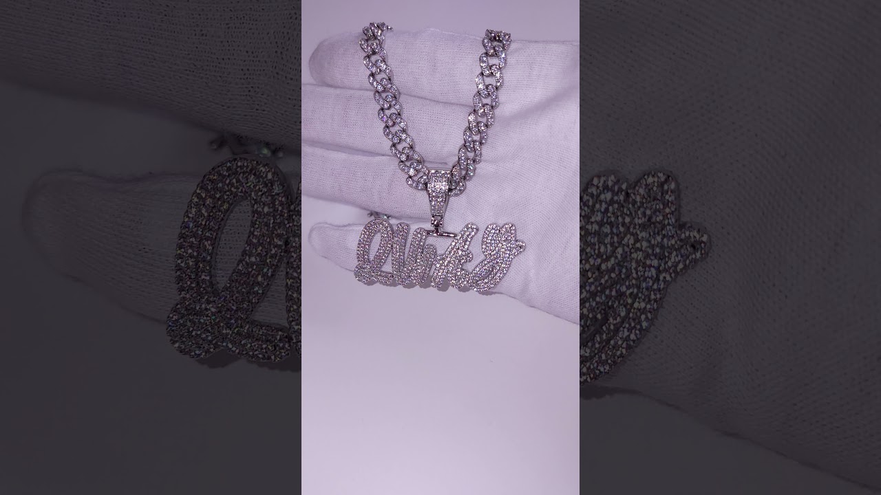 Fully Iced Out Custom Miami Cuban Link Name Necklace | 5 ⭐ Etsy Shop Link In Description 