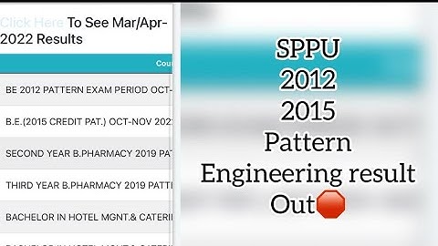 SPPU Result Update | 2012,2015 Pattern Engineering Result |