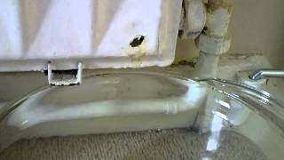 Radiator Failure - keep your most treasured gaming items on a high shelf!
A radiator can fail in this way without even being knocked so keep this in mind when laying out a games room. The jet of water from this hole shot 4 feet across the room! Radiator Failure - keep your most treasured gaming items on a high shelf!
