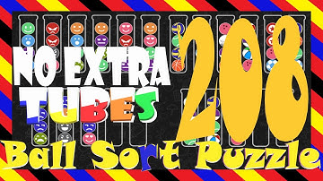 Ball Sort Puzzle Level  208😘No Extra Tubes😘Game Walkthrough