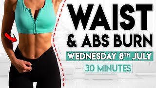 WAIST and ABS BURN (7 Day Flat Belly Challenge) | 30 minute Workout