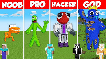 RAINBOW FRIENDS STATUE BASE CHALLENGE - Minecraft Battle: NOOB vs PRO vs HACKER vs GOD / Animation