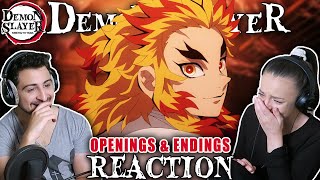 We react to EVERY DEMON SLAYER OPENING AND ENDING! | LiSa First Take REACTION!