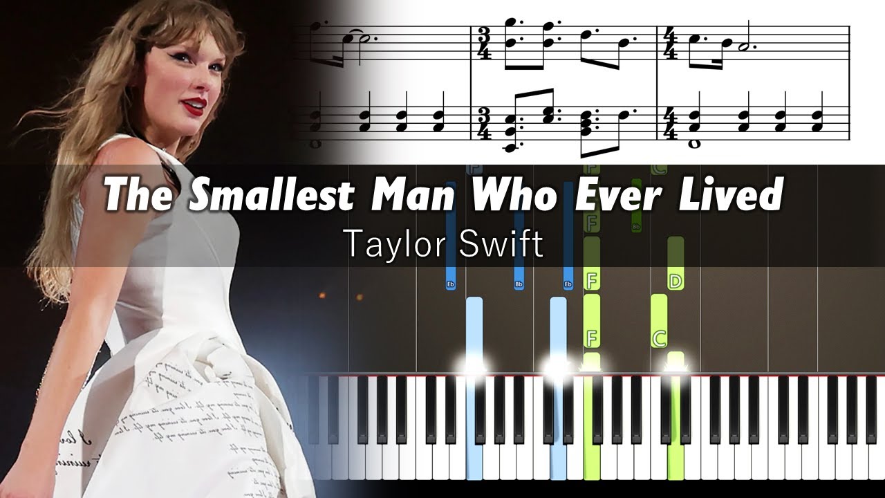 Taylor Swift - The Smallest Man Who Ever Lived - Accurate Piano Tutorial with Sheet Music