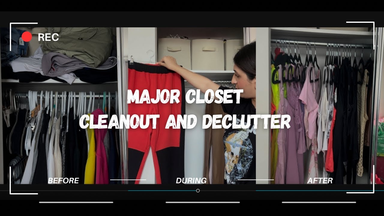 MAJOR CLOSET CLEANOUT( donating + cleaning+ reorganizing )👗 - YouTube
