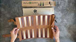 Melia Games Reise-Backgammon - Unboxing Whiskey Leather Backgammon