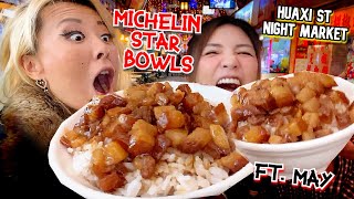 MICHELIN STAR RICE BOWLS ft. @shao_may  HuaXi Street Night Market in Taiwan!! #RainaisCrazy