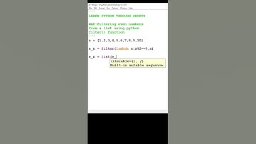 how to get only even numbers from a list of numbers using python filter function #shorts #python