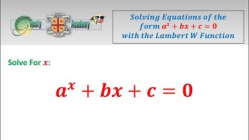 How to Solve an Exponential Equation with the Lambert W Function