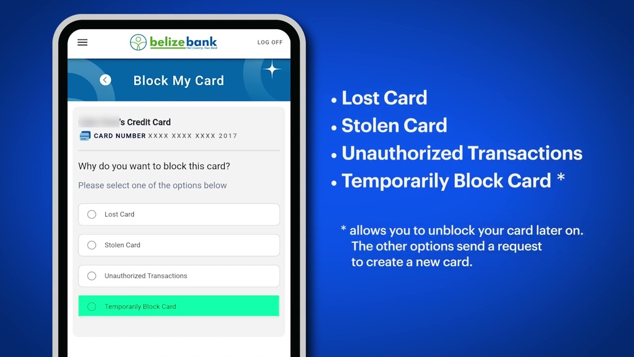 Block and Unblock Your Credit Card