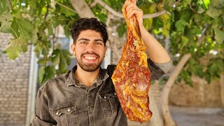 پخت ران بره کامل در آتش/ژیگو مجلسی به سبک طبیعت و زغال