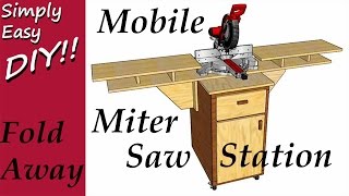 Mobile Fold Down Miter Saw Station I built this miter saw station to be mobile and space efficient. Lets up the space efficiency factor by making it fold down. For a cut list