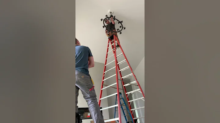 Restoration Hardware 46” chandelier installation