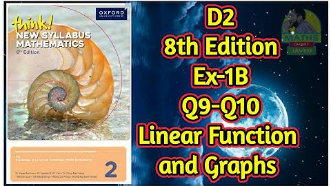 Q9-Q10 || Ex-1B || D2-8th edition || Chap 1 || Linear functions and graphs