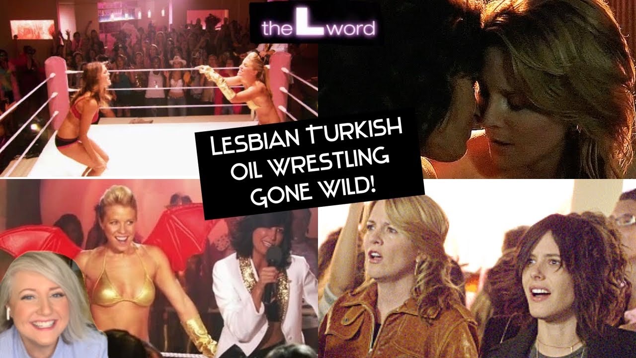 Oiled lesbian wrestling