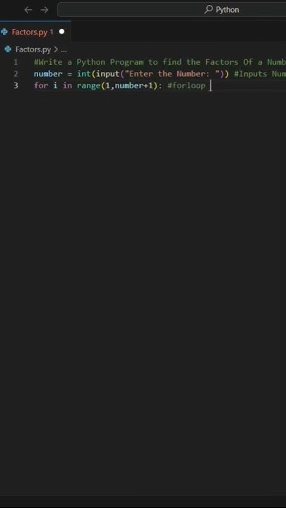 Python program to find the Factors of a Number by taking input from ...