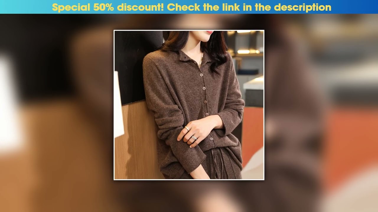 Unboxing Autumn and winter new Merino wool new cashmere sweater women's o neck cardigan warm bottom