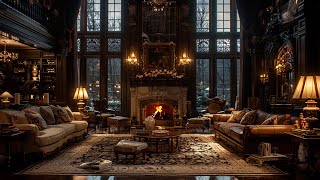 Immerse yourself in ASMR  A Fire Burning By The Fireplace In A Quiet Castle Room