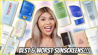 BEST &amp; WORST SUNSCREEN FOR OILY AND SWEATY SKIN! PERFECT FOR HUMID WEATHER!