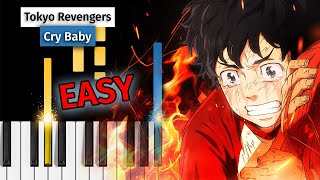Video thumbnail of "Tokyo Revengers OP - Cry Baby - EASY Piano Tutorial"