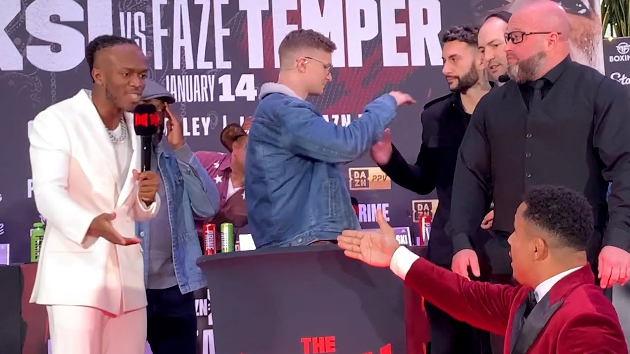 CHAOS ENSUES AS KSI VS FAZE TEMPERRR PRESS CONFERENCE GETS HIGHJACKED BY ANTHONY TAYLOR