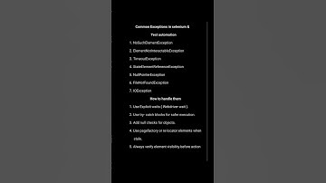 Different types of exceptions #selenium #automationtesting #QAtips #testerslife #exceptions