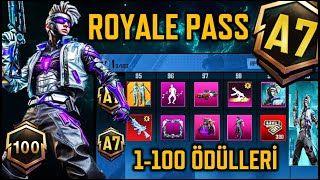 A7 ROYALE PASS ÖDÜLLERİ | 1-100 LEVEL ÖDÜLLERİ | A7 RP ÖDÜLLERİ | C6S18 | 3.2 PUBG MOBILE