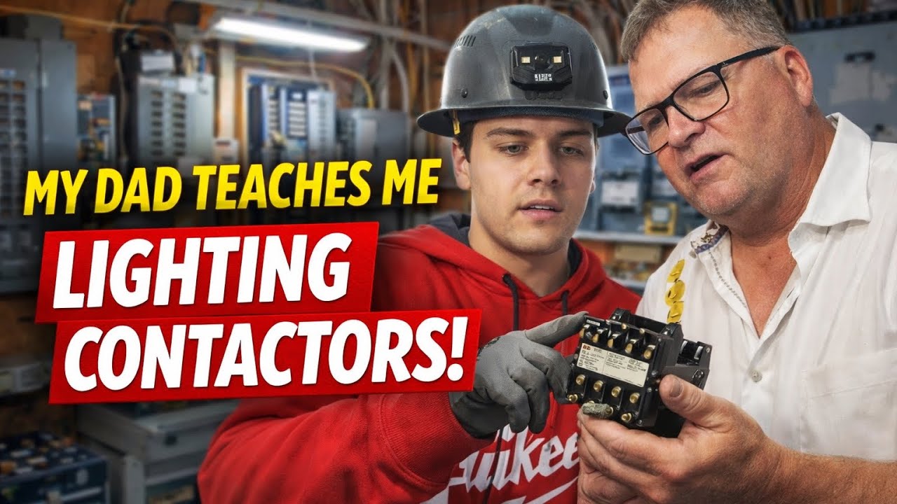 Отец, опытный электрик, обучает своего сына-ученика работе с подрядчиками и дает полезные советы ...