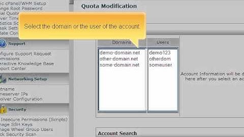 How to adjust diskspace quotas in WHM
