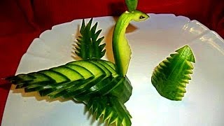 Птица из огурчика! Украшения из огурца! Decoration of Cucumber. Carving Cucumber Птица из огурчика! Украшения из огурца! Decoration of Cucumber. Carving Cucumber