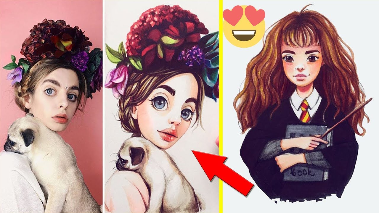 Russian Artist Turns Celebrities Into Adorable Cartoon Characters - YouTube