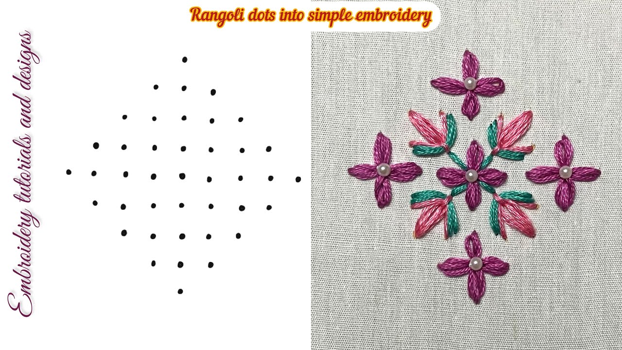 Rangoli embroidery thread White