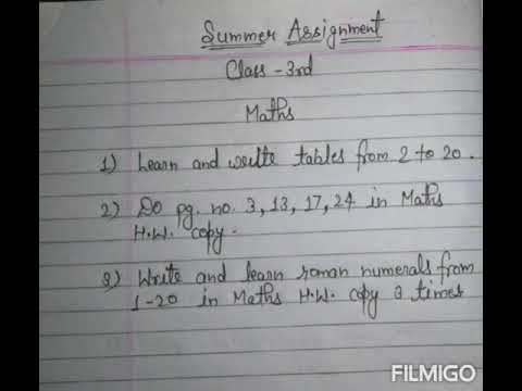 primary school assignment class 3