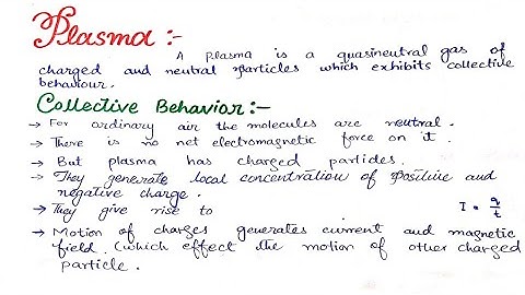 Introduction to the Plasma lecture no. 1