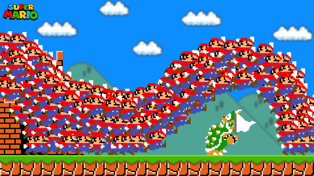 Can 999 Mario Clones Beat Super Mario Bros at Once? - YouTube