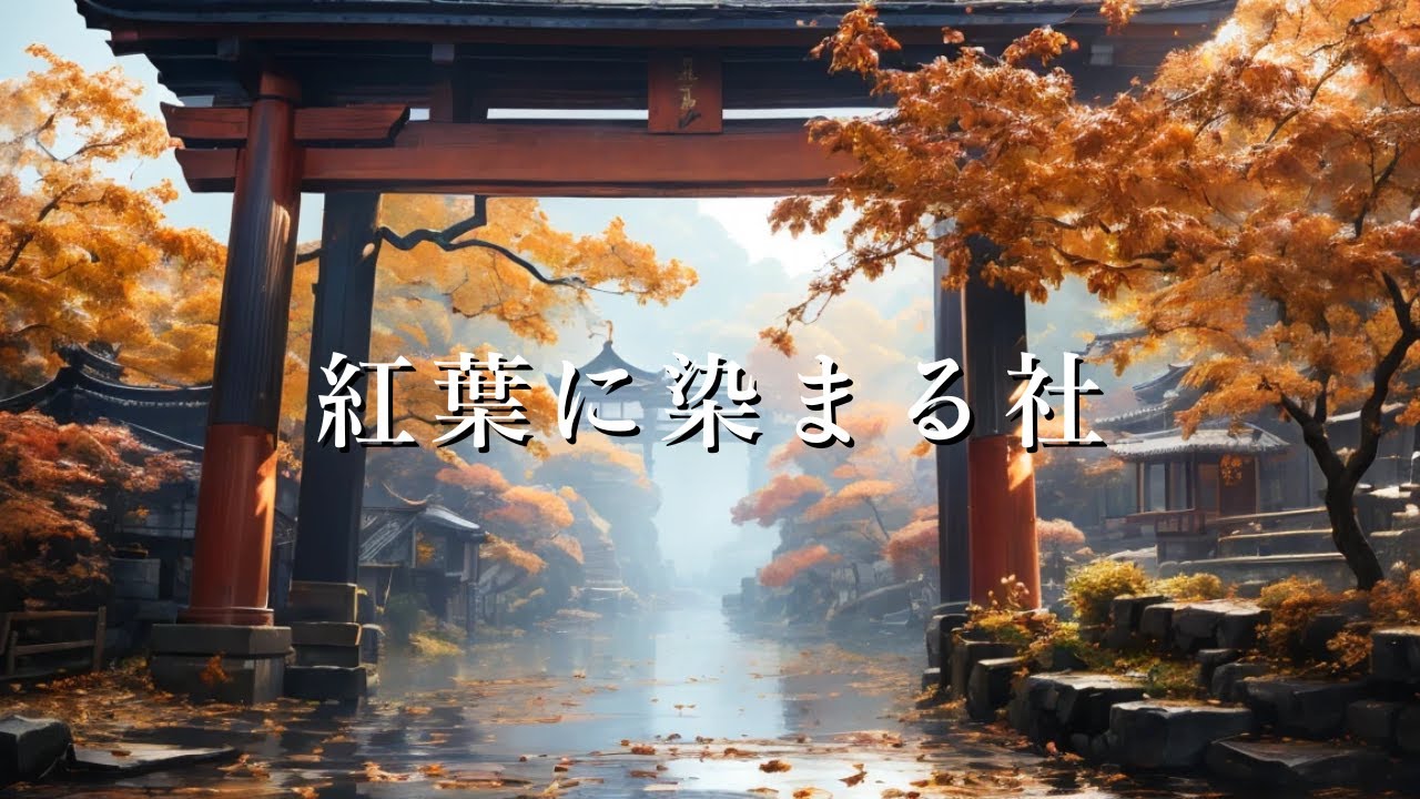 【集中BGM】紅葉の社で感謝を捧げる - 温かな和風BGM | 作業・読書・リラックス用【神域巡り #4】