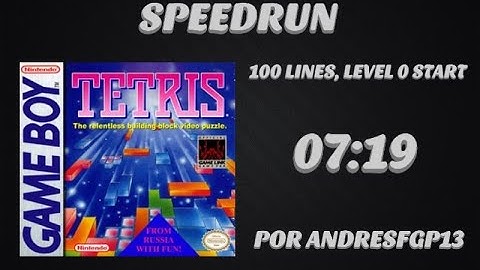 Tetris (gameboy) 100 lines, level 0 start Speedrun Former PB in 07:19 by andresfgp13