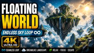 Floating Islands 4K 🌍 | ULTRA HD LOOP 🔁 | Dreamlike Sky Landscape ✨ | Ambient Relaxation